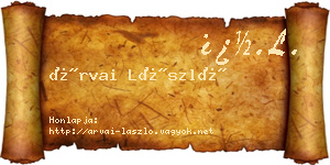 Árvai László névjegykártya