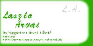 laszlo arvai business card